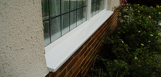 Window sill finished with 2 top coats of microporous gloss paint