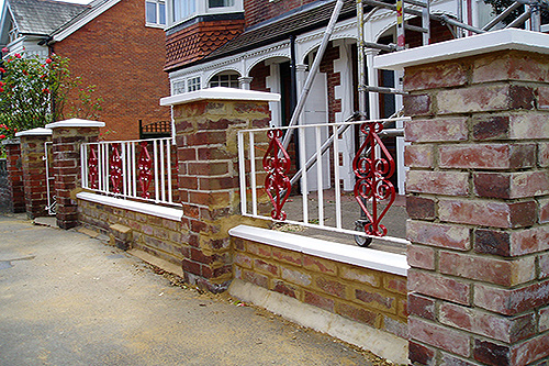 Wall and railings after works completed