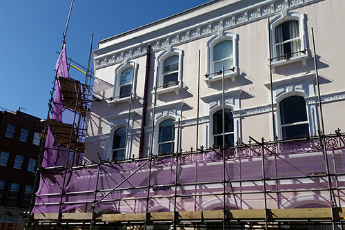 Exterior redecoration to office building in Guildford – work in progress