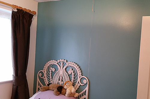 Bedroom redecoration using designer paint colours