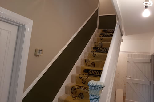 Designer paint finish, to staircase.