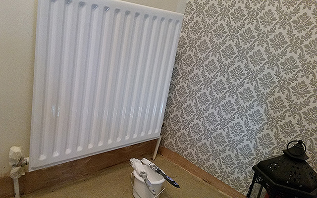 Radiator finished in satin finish radiator paint