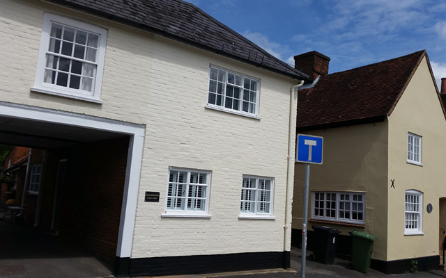 Work in progress on exterior listed building