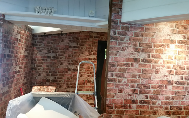 brickwork designer wallpaper to make a featured part of the restaurant area