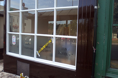 Redecoration to shop front entrance, Aldershot, Hampshire