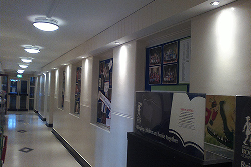 Redecoration to school corridor, South Farnham School