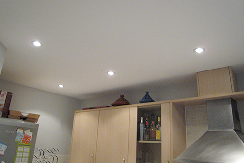 Kitchen receiling after repairs and redecoration