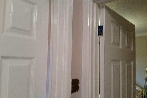 Six panel doors and designer wallpaper