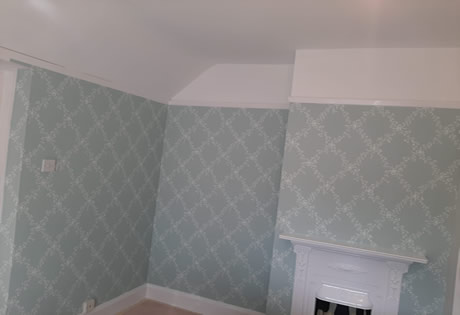  Bedroom, with Farrow&Ball Wallpaper,